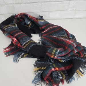 Tickled Pink plaid print infinity scarf